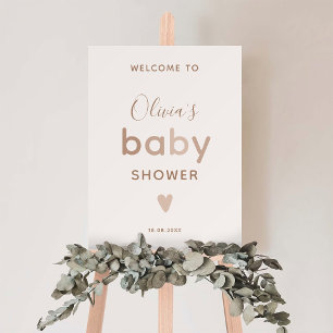 Oh Baby Beige Neutral Baby Shower Foam Board
