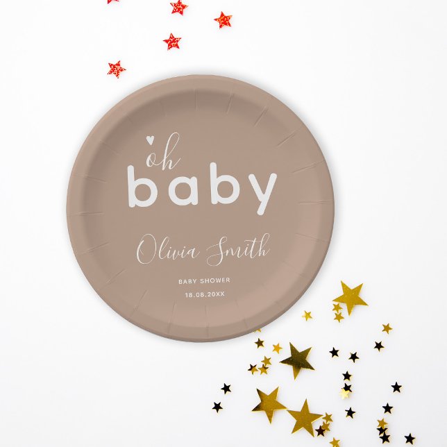 Oh Baby Beige Paper Plates (Creator Uploaded)