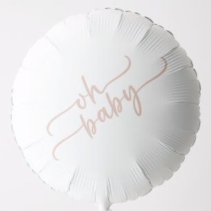 "Oh Baby" Beige Script Baby Shower Balloon