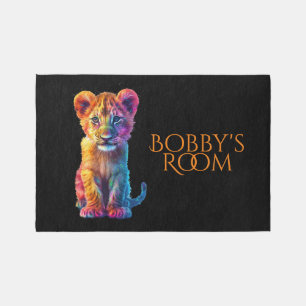 Oh Baby Big Cat Cub  Baby Name Rug