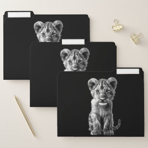 Oh Baby Big Cat Cub Black File Folder