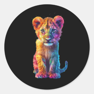 Oh Baby Big Cat Cub Classic Round Sticker