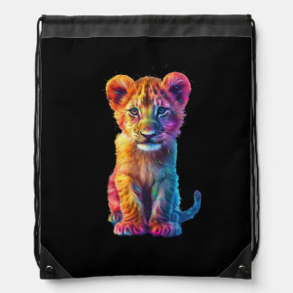 Oh Baby Big Cat Cub  Drawstring Bag