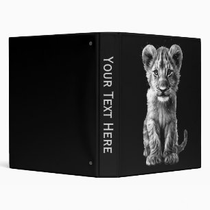 Oh Baby Big Cat Cub Gray 3 Ring Binder