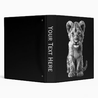 Oh Baby Big Cat Cub Gray 3 Ring Binder