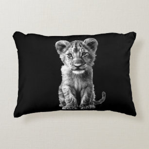 Oh Baby Big Cat Cub Gray Accent Pillow