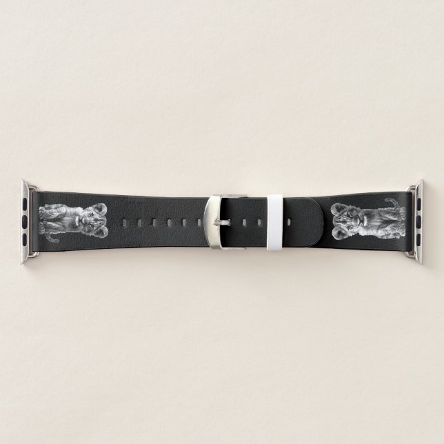 Oh Baby Big Cat Cub Gray Apple Watch Band (Band)