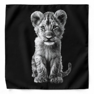 Oh Baby Big Cat Cub Gray Bandana