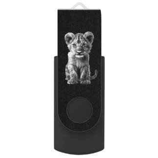 Oh Baby Big Cat Cub Gray Flash Drive