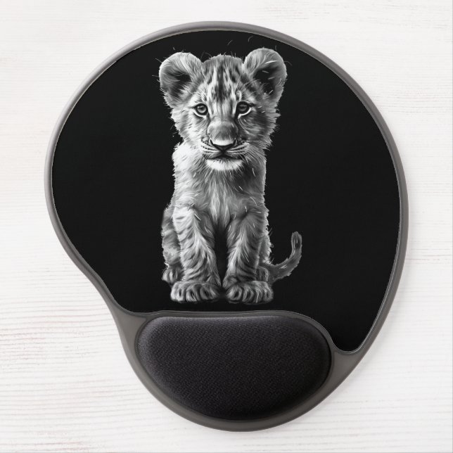 Oh Baby Big Cat Cub Gray Gel Mouse Pad (Front)