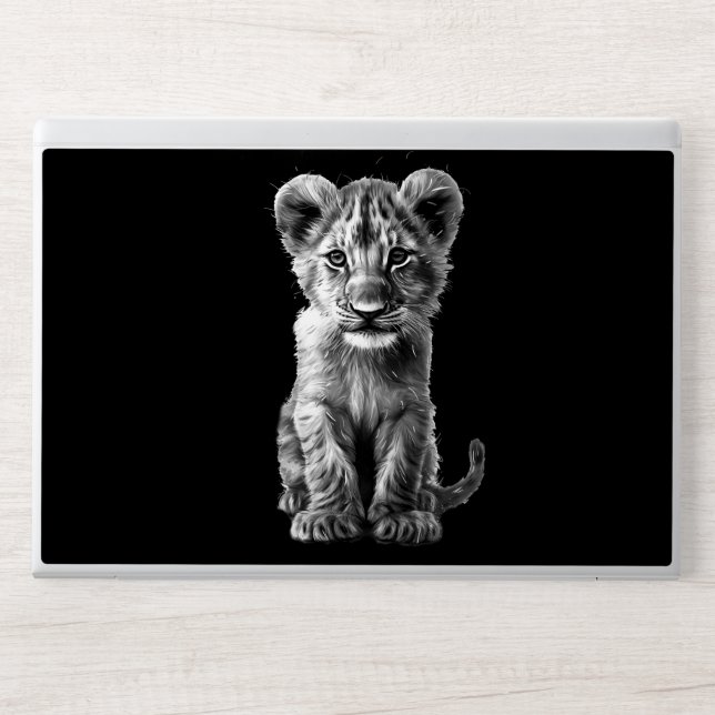 Oh Baby Big Cat Cub Gray HP Laptop Skin (Front)