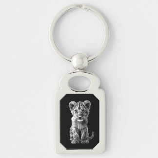 Oh Baby Big Cat Cub Gray Keychain