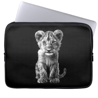 Oh Baby Big Cat Cub Gray Laptop Sleeve
