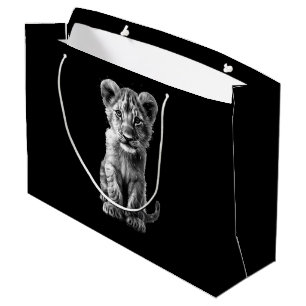 Oh Baby Big Cat Cub Gray Large Gift Bag