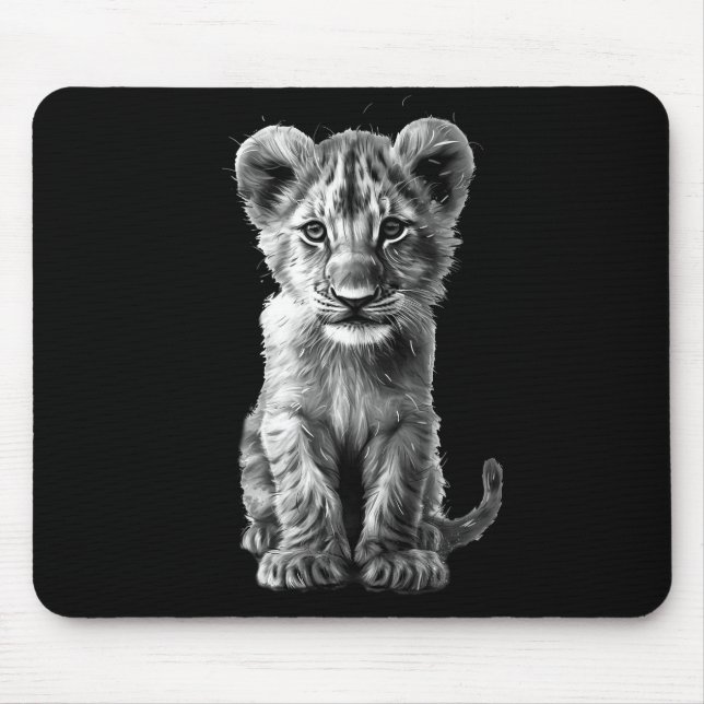 Oh Baby Big Cat Cub Gray Mouse Pad (Front)