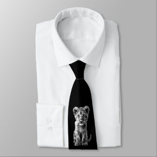 Oh Baby Big Cat Cub Gray Neck Tie