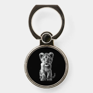 Oh Baby Big Cat Cub Gray Phone Ring Stand