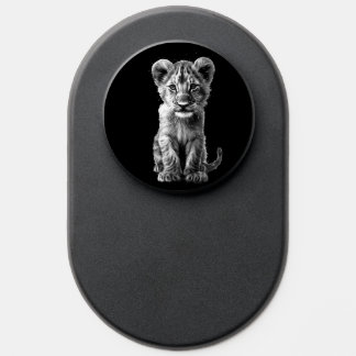 Oh Baby Big Cat Cub Gray PopSocket