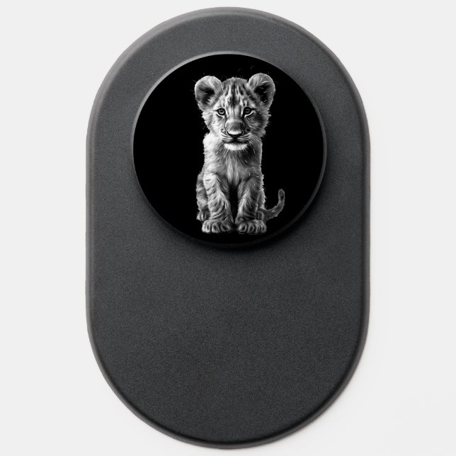 Oh Baby Big Cat Cub Gray PopSocket (Popsocket)