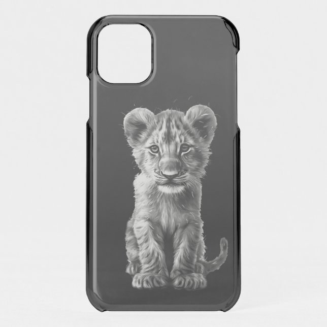 Oh Baby Big Cat Cub Gray Uncommon iPhone Case (Back)