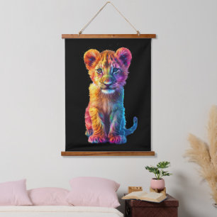 Oh Baby Big Cat Cub Hanging Tapestry