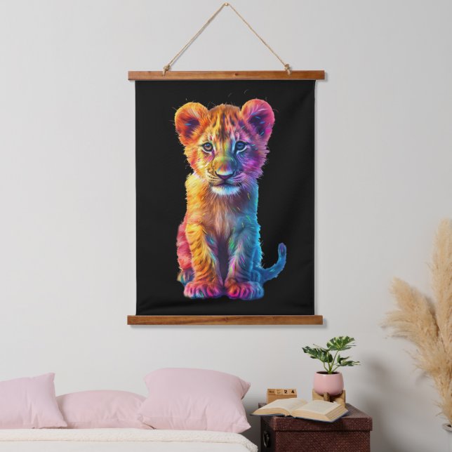 Oh Baby Big Cat Cub  Hanging Tapestry (Bedroom)