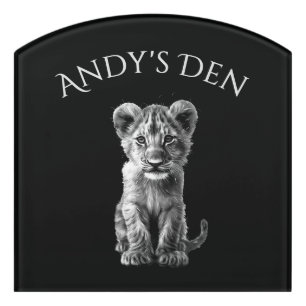Oh Baby Big Cat Cub Kids Room Personal Sign