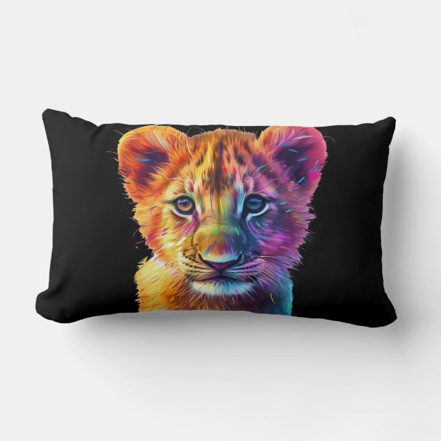 Oh Baby Big Cat Cub  Lumbar Pillow (Front)