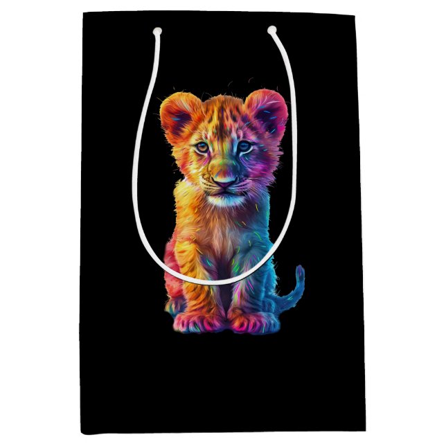 Oh Baby Big Cat Cub  Medium Gift Bag (Front)