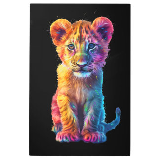 Oh Baby Big Cat Cub Metal Print