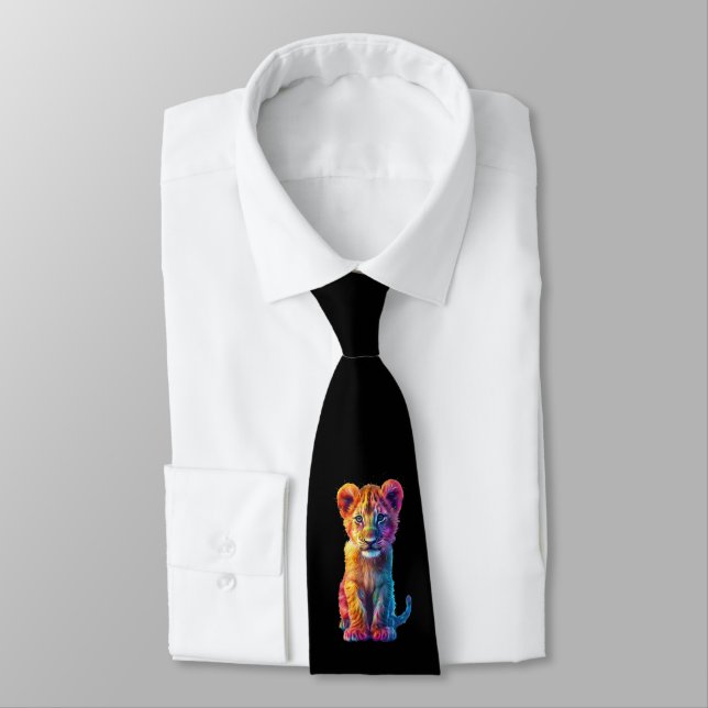 Oh Baby Big Cat Cub  Neck Tie (Tied)
