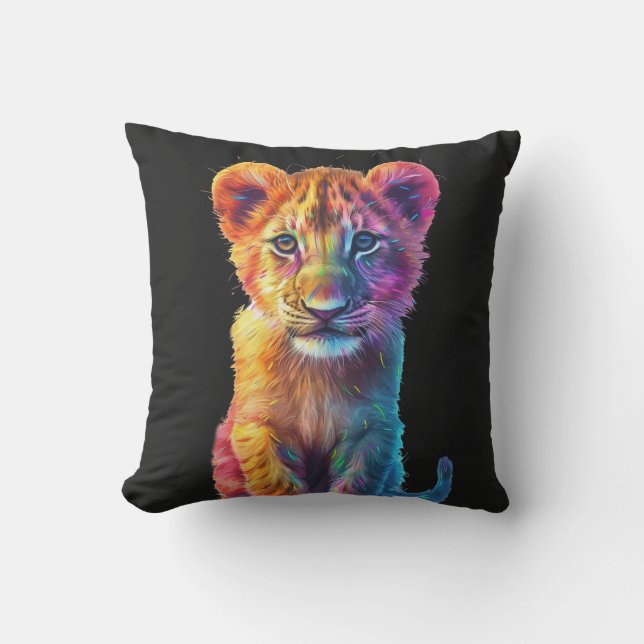 Oh Baby Big Cat Cub  Outdoor Pillow (Front)