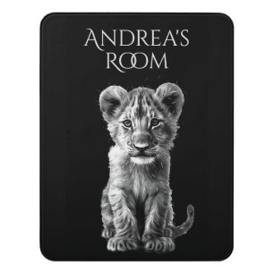 Oh Baby Big Cat Cub Personal Door Sign