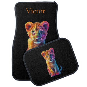 Oh Baby Big Cat Cub Personalize with Name Car Floor Mat