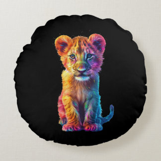 Oh Baby Big Cat Cub Round Pillow