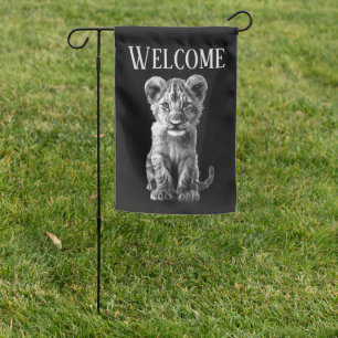 Oh Baby Big Cat Cub Welcome Garden Flag