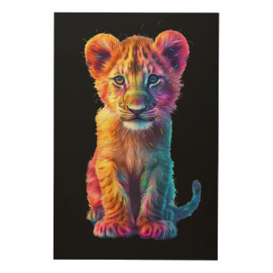 Oh Baby Big Cat Cub  Wood Wall Art
