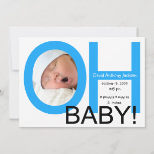 OH Baby Birth Announcement (Blue)