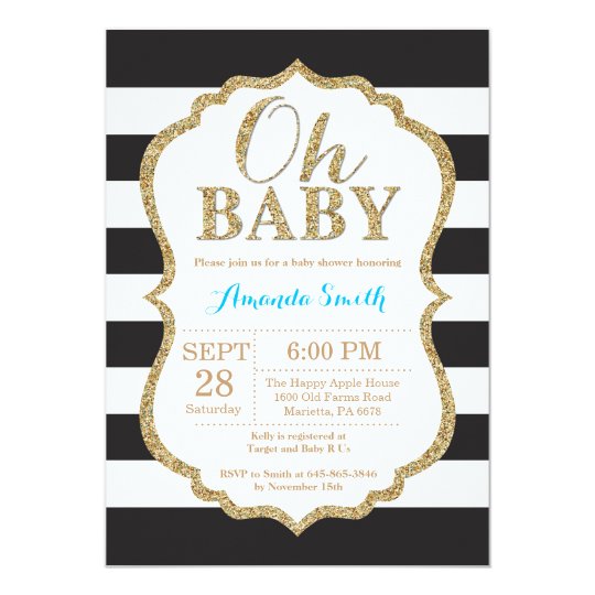 Black And Gold Baby Shower Invitations 9