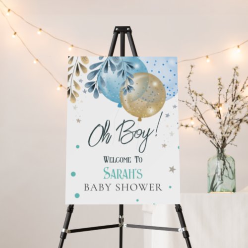 Oh Baby Blue Balloons Boy Baby Shower Foam Board