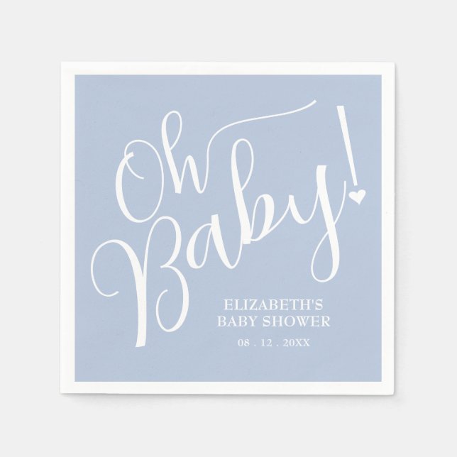 Oh Baby! Blue Boy Baby Shower  Napkins (Front)