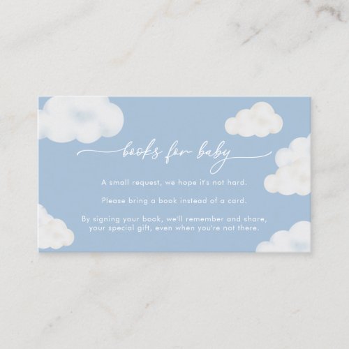 Oh Baby Blue Cloud Baby Shower Books for Baby Business Card