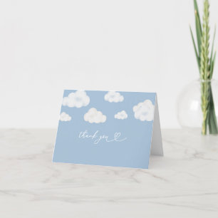 Oh Baby Blue Cloud Baby Shower Thank You Card