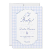 Oh Baby Blue Gingham Baby Shower