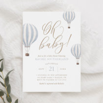 Oh Baby Blue Hot Air Balloon Baby Shower Invitatio Invitation