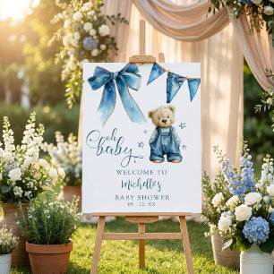 Oh Baby Blue Jean Baby Denim Baby Shower Foam Board