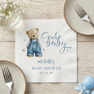 Oh Baby Blue Jean Baby Denim Baby Shower Napkins