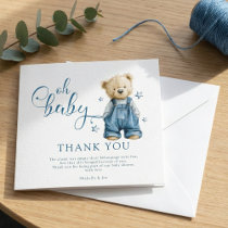 Oh Baby | Blue Jean Baby Denim Baby Shower Thank You Card