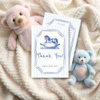 Oh baby blue rocking horse sketch baby shower