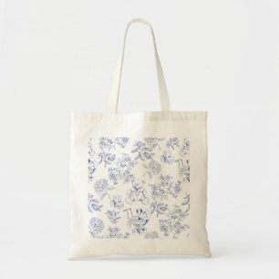 Oh baby blue rocking horse sketch baby shower tote bag